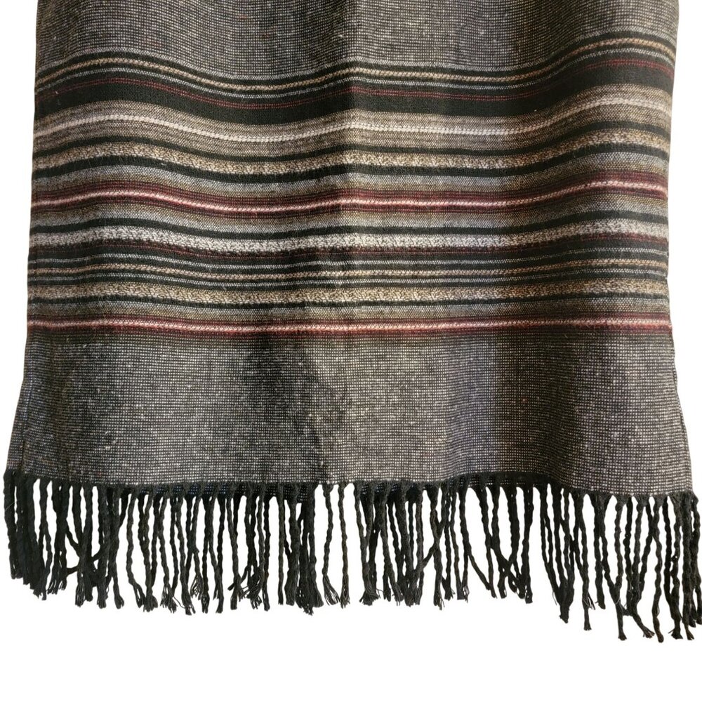 Vtg Michelle Gray Woven Wool Blend Lined Skirt Size 10 Boho Bohemian 90s Long - Picture 3 of 15